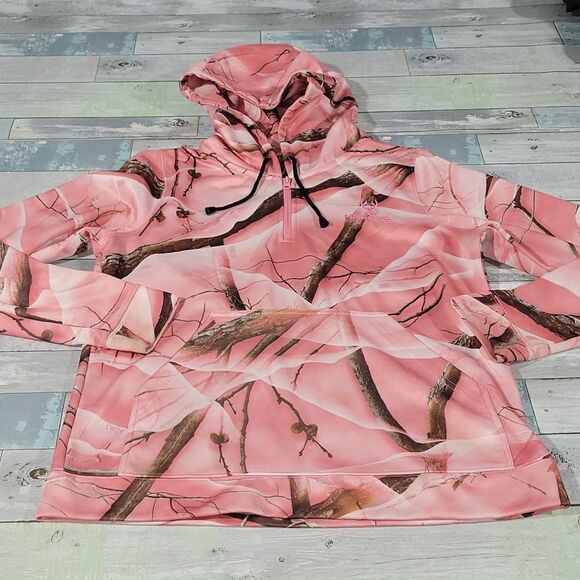 Pink Camo Huntworth Hoodie sz Large - Picture 1 of 4